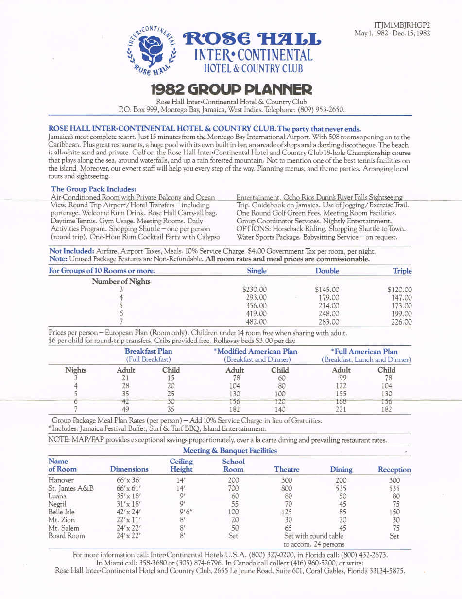 Rose Hall packages 1982 08