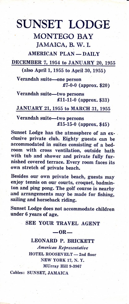 Sunset Lodge 1954 5