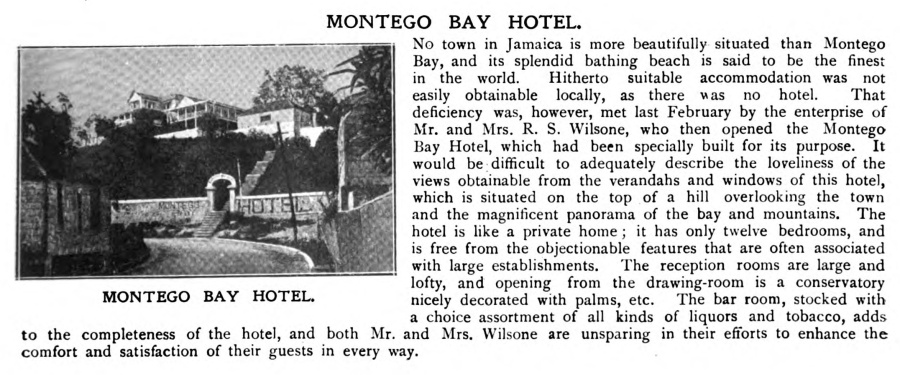 Montego Bay Hotel from The Red Book of the West Indies 1922 p119