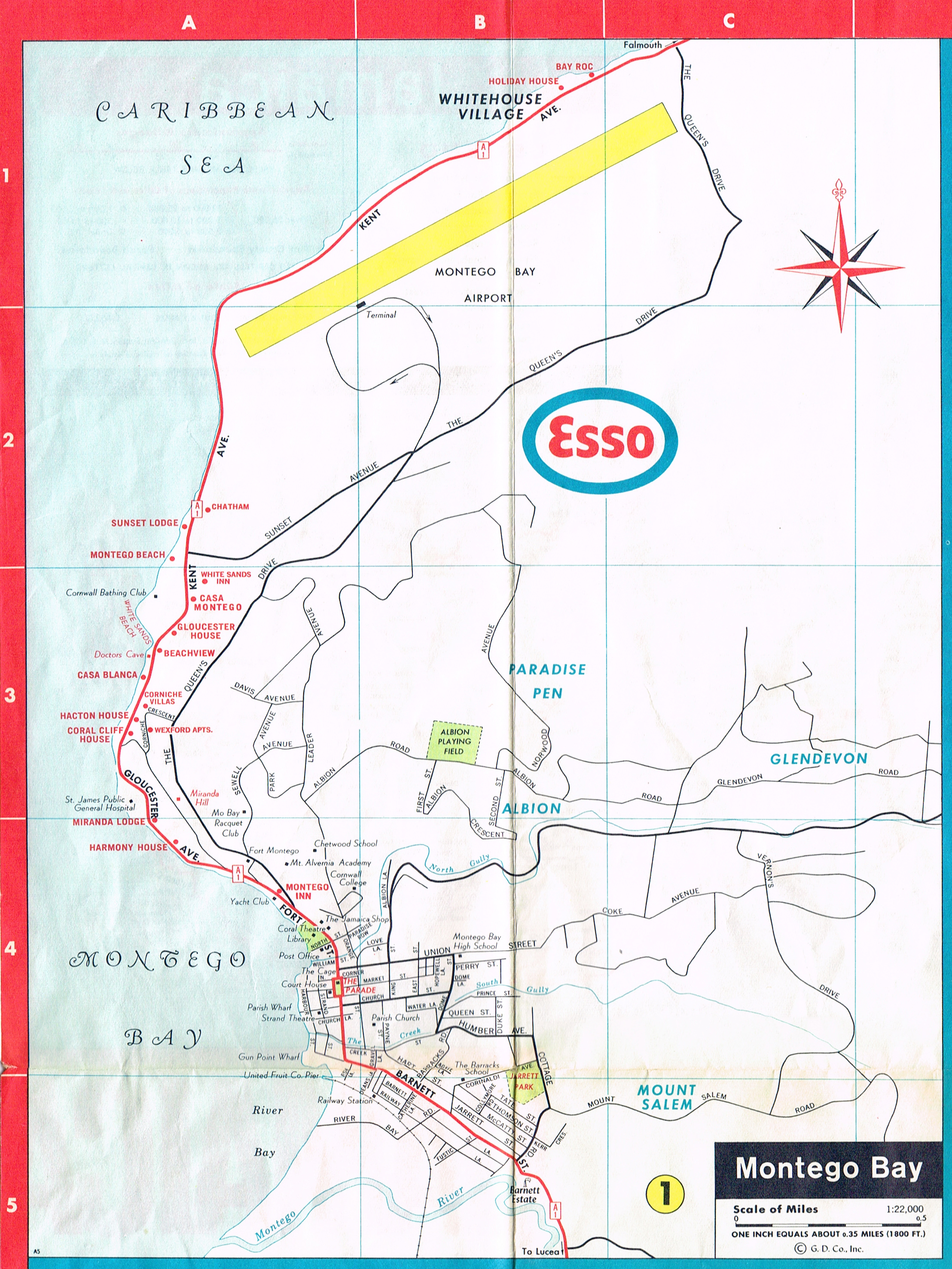 Esso Map Montego Bay 1966