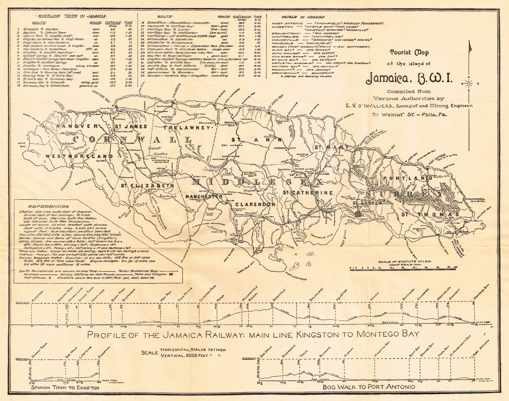 A Happy Month In Jamaica 1905 map