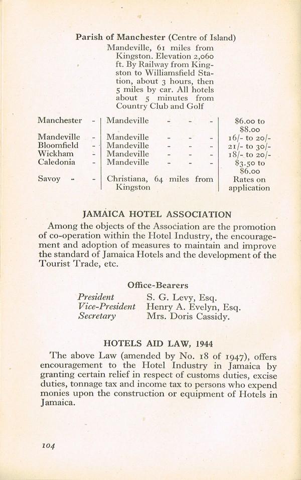 Guide to Jamaica 1947 p104