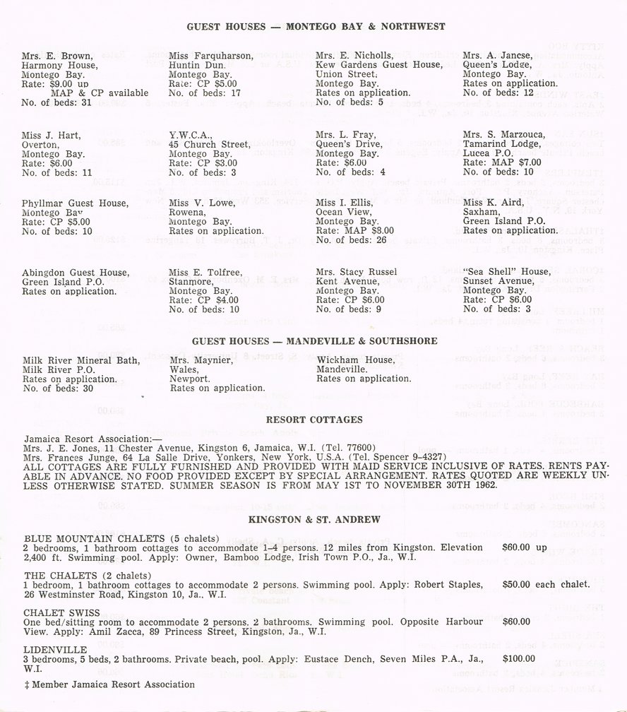Hotel Summer Rates April 16 1962 09