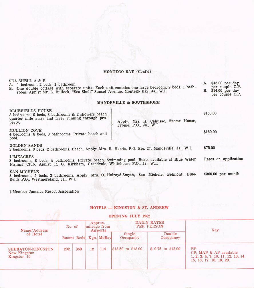 Hotel Summer Rates April 16 1962 15