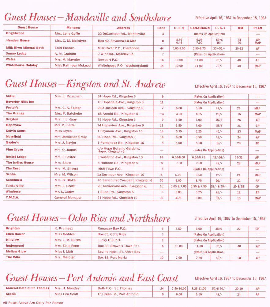 Hotel Summer Rates April 16 1967 6