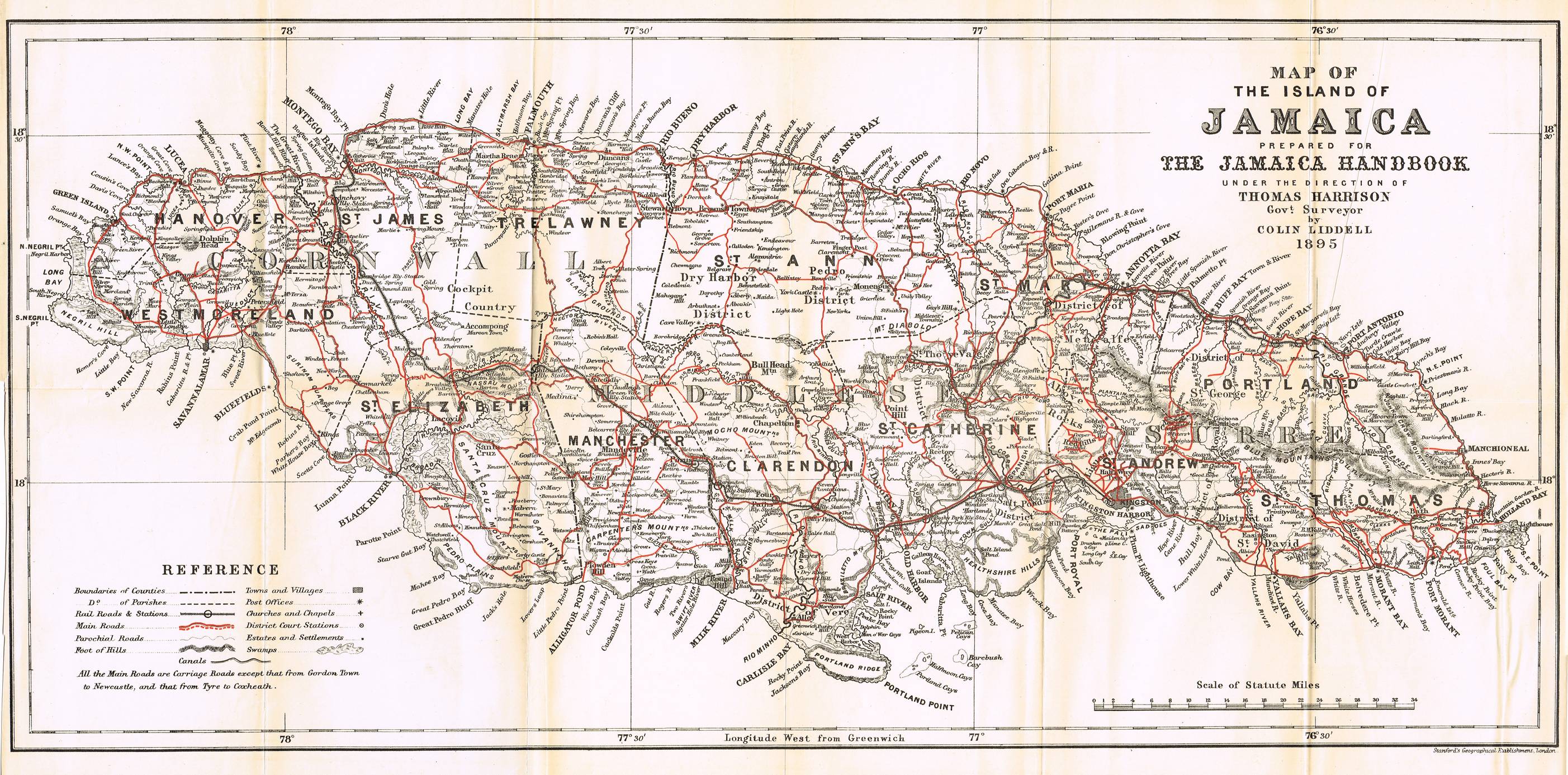 Jamaica 1913-1914 map