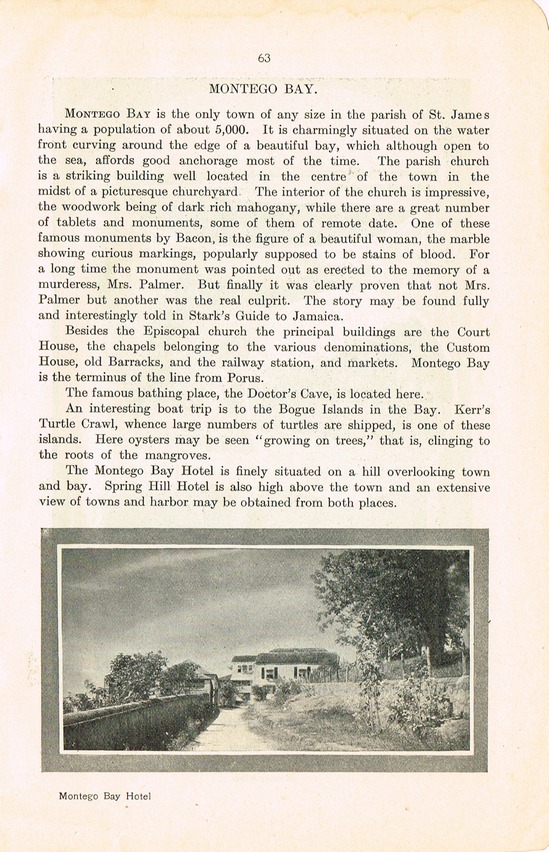 Jamaica Tourist Motor Guide 1908 p63